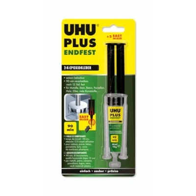 Image de UHU 45650 Adhésif 2 composants plus endfest, avec Easy Mixeur, 90min, 14 ml