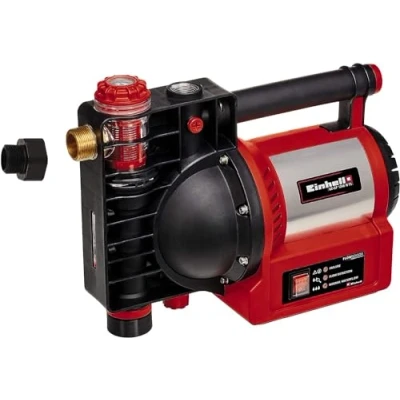 Image de Einhell Pompe d’arrosage GE GP 1246 N FS (1 200 W, 4 600 litres par heure, indicateur de niveau d’eau/d’encrassement/ d’aspiration, protection contre la marche à vide, capteur débit avec LED)