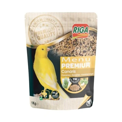 Image de Riga Menu Premium pour Canaris Mélange de Graines, Céréales et Protéines Végétales Concept Tri Nutrition Aide à Un Fonctionnement Intestinal Optimal 1 kg