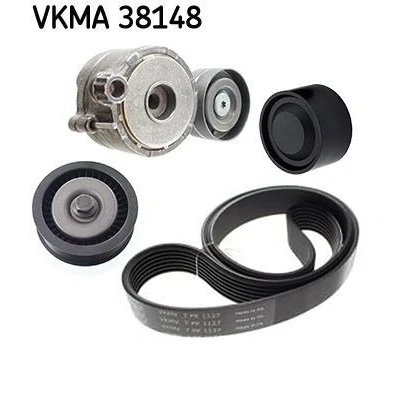 Image de SKF VKMA 38148 Jeu de courroies trapézoïdales à nervures MERCEDES BENZ: Classe E Berline, Coupe, S Berline