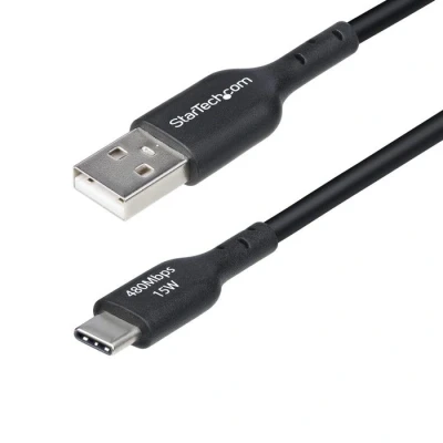Image de StarTech.com Câble de Charge USB A vers C 2m, et Synchronisation, 3A, 2.0, Gaine TPE Cordon Noir Neuf