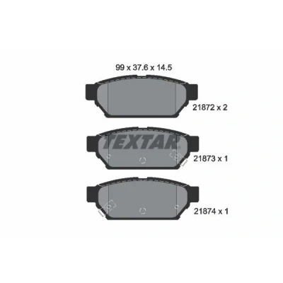 Image de TEXTAR 2187202 Jeu de plaquettes frein avec indicateur d&#039;usure MITSUBISHI: Carisma 5 portes, COLT 4, Lancer 6 Limousine