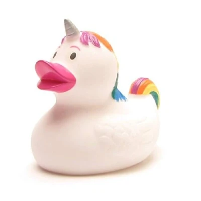 Image de Duckshop canard de bain grinçant Motif licorne I avec porte clés dans le set L : 8 cm, Blanc