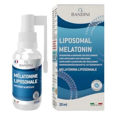 Image de Bandini® Mélatonine Lipsomale Spray Fortement Dosé 1 mg Flacon 30 ml Sommeil Rapide et Repos Complément Alimentaire de Melatonine Endormissement, Pour Dormir Décalage Horaire Jet Lag