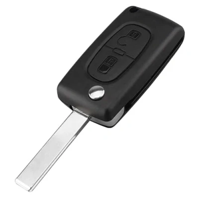 Image de OcioDual Coque de Clé Télécommande 2 Boutons, CE0523 avec Lame HU83, étui Compatible Peugeot 206 207 306 307 308 407 607 806, Citroën C2 C3 C4 C5 C6, à