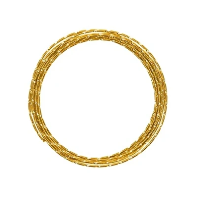 Image de Vaessen Creative Fil Aluminium Ciselé Doré 5 m x 2 mm Souple pour Loisirs Créatifs, Perlage et Bijoux