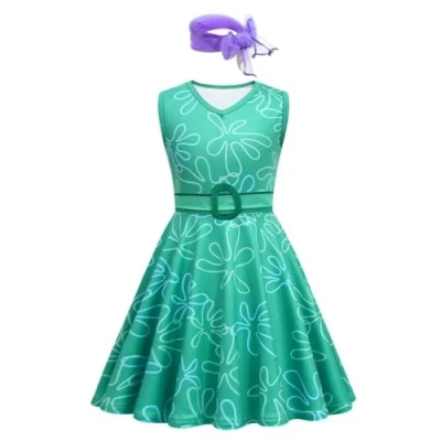 Image de Lito Angels Deguisement Robe Costume à Degout Disgust avec écharpe et Ceinture pour Enfant Fille Taille 3 4 ans