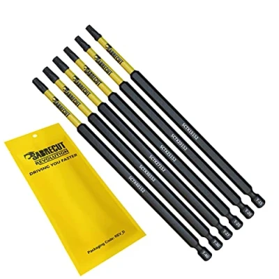 Image de 6 x SabreCut SCRK152TX 152 mm T15 TX15 T20 TX20 T25 TX25 T27 TX27 T30 TX30 T40 TX40 Jeu d&#039;embouts de tournevis à percussion magnétique Torx Heavy Duty