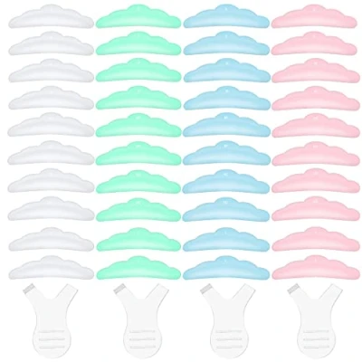 Image de Vesaneae 20 Paires Tampon Recourbe Cils Réutilisable Coussin,Coussinet de Bigoudis Permanente à en Silicone 5 Tailles 4 Brosses Y