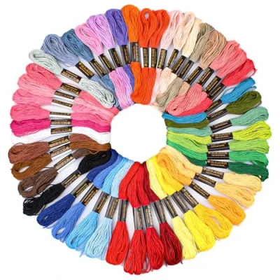 Image de Fils Broderie,50 couleurs de 8 mètres,Fils à Broder,Fils pour Pracelets,Fil Coton,Fil Bracelet,Fil Bracelet Brésiliens, Fil Canevas,Fil a Coudre Threads,pour Broderies, Point Croix