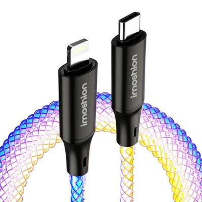 Image de imoshion Câble de charge rapide lumineux RGB USB C vers Lightning 1 mètre Neuf