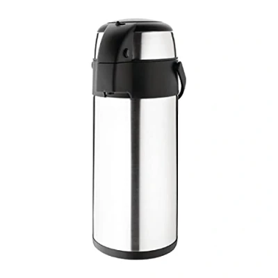 Image de Olympia Pichet à pompe double paroi 5 litres, acier inoxydable, isolée sous vide, buffet de petit déjeuner au restaurant et usage domestique, DL164
