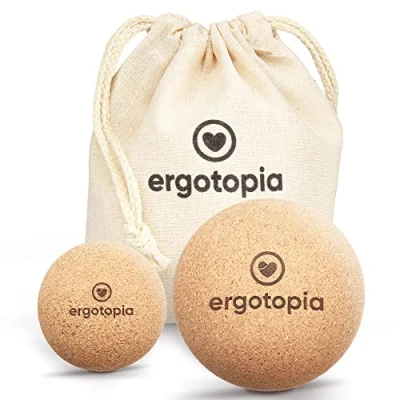 Image de Ergotopia Balle de Massage Boule d&#039;Automassage en Liège Écologique, Antibactérien &amp; Durable Visage, Dos Pied pour un Déclenchement Ciblé des Points Tension