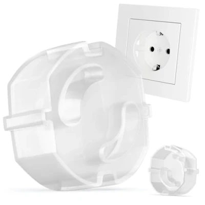 Image de REDTRON 20xCache Prise Bébé Electrique, Cache pour Securite Enfant, protection Courant Électrique, contre les chocs électriques, Caches Prises Universal sans colle, Transparent