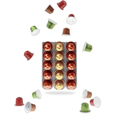 Image de R&amp;R SHOP Porte Capsule pour Nespresso, collable sur toutes les surfaces de type murs, réfrigérateur et compatible avec machines café Nespresso autocollants 3M, 5 cadauno Lot 3