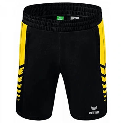 Image de Erima Mixte Six Kurze Wings, Noir/Jaune, XL EU