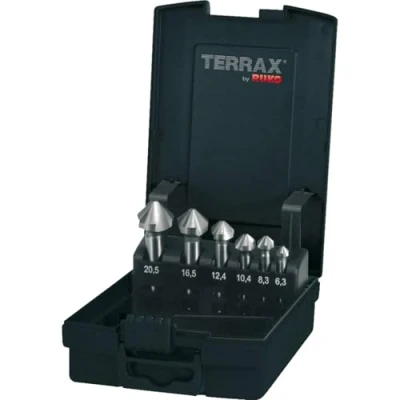 Image de Ruko Terrax by Jeu de cône à fraiser/ébavurer DIN 335 forme C 90 HSS dans coffret en plastique 1, A1021 52ro