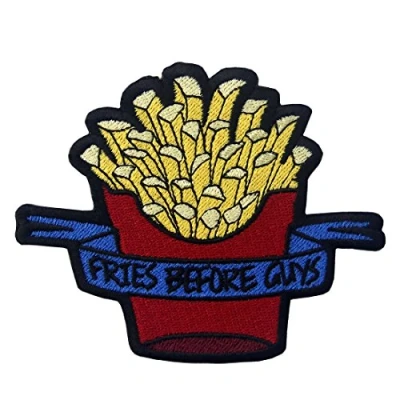 Image de Patch brodé en forme de Fries Before Guys Chips, à coudre ou coller avec fer repasser