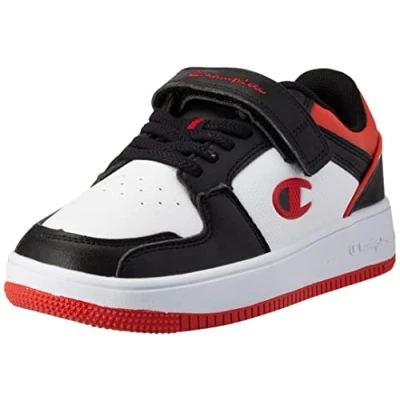 Image de Champion Rebound 2.0 Low B PS Baskets, Noir Blanc Rouge Kk003, 28 EU
