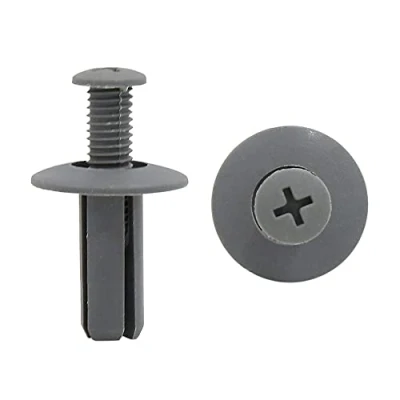 Image de sourcing map 100 Pcs Rivet en Plastique Trou de 8mm Gris Type Poussoir Agrafe pour Garde Boue Voiture