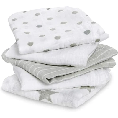 Image de aden + anais™ essentials Musy Langes pour Bébé, Ensemble de en Mousseline 100% Coton, Multi usages, Adapté les Nouveau nés, Lot 5, 60x60cm, Garçon, Fille, Imprimé dusty