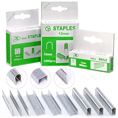 Image de AECCN 3000Pcs Standard de Qualité Supérieure Lot 3 Types d&#039;Agrafes, y Compris Agrafes Type D et U T Parfait pour la Plupart des Agrafeuses