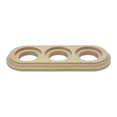 Image de Base en bois triple pour interrupteurs/déviateurs et prises