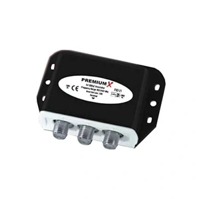 Image de PremiumX Commutateur DiseqC 2/1 2.0 PXD 21 avec châssis de protection, pour réception en FullHD, HDTV et 3D