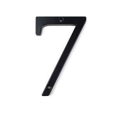 Image de HASWARE Plaque de numéro maison 4 pouces (10 cm) Numéros porte modernes signalisation d&#039;adresse la en alliage zinc (7, Noir)