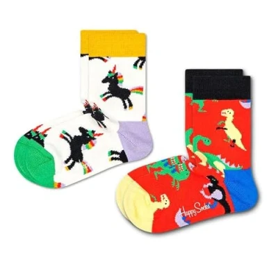 Image de Happy Socks Mixte enfant Kids Dinosaur Sock Calcetines, Multicolore, 7 9 ans EU