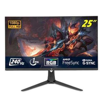 Image de Moniteur Gaming Plat YEYIAN Avance 25&quot; FHD 1920x1080 Panneau LED VA Effets RGB Angle de Vue 178 Contraste 3000:1 240 Hz Format 16:9 16,7 Millions Couleurs Temps Réponse 1 ms