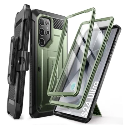 Image de SUPCASE Unicorn Beetle Pro Coque pour Samsung Galaxy S24 Ultra avec Support, [2 Cadres Avant] intégrale Antichoc à 360 Clip Ceinture et béquille Protecteur d&#039;écran Ultra,