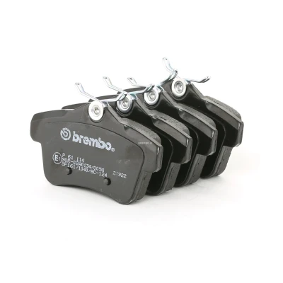 Image de BREMBO P 61 114 Jeu de plaquettes frein contact signal d&#039;usure exclu avec tôle anti bruit, vis d&#039;étrier sans accessoires