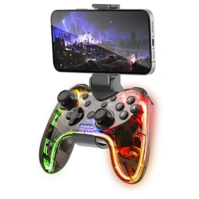 Image de Mars Gaming MGP BT, Manette de Jeu Bluetooth 5.0, RGB Neon, Adaptateur Smartphone, Gyroscope et Vibration Haptique, Joysticks Analogiques, Contrôleur Switch, PC, Mac, Android, iOS, Raspberry Pi, PS3