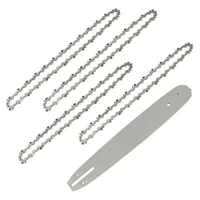 Image de Longueur de Guide chaîne 35 cm avce 4 Chaînes Tronçonneuses, 52 Maillons / Entraineurs, Pas 3/8&quot;, Jauge 0,05&quot; (1,3 mm)
