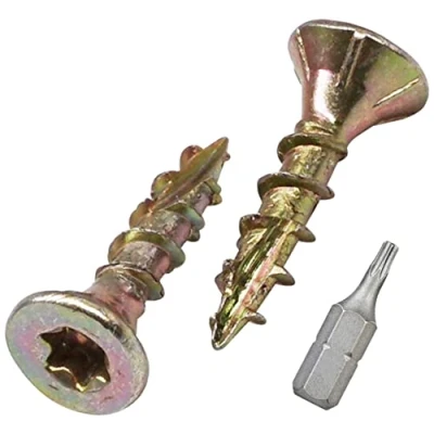Image de SKIR&#039;CO (600 pièces) Vis à Bois Jaune Acier Zingué 3.5 x 16 mm, Tête Fraisée, Torx, Type 17, Aggloméré