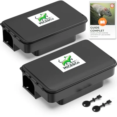 Image de Mice&amp;Co 2 Piège à Rats et Souris Professionnel Boîte Appât Station d’Appât pour Rongeurs Poste d&#039;Appâtage Raticide