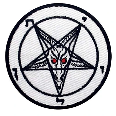 Image de Patch brodé en forme de Pentagramme Chèvres Tête Baphomet Mort Satanique Sexe, à coudre ou coller avec fer repasser