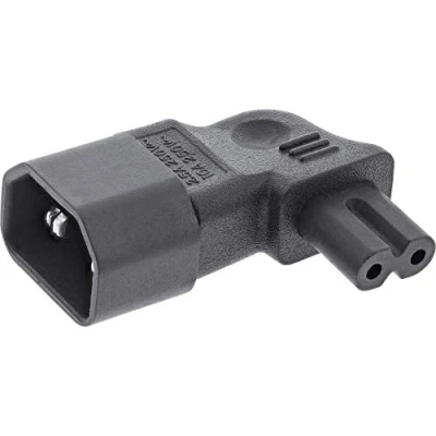 Image de InLine® IEC 60320 C14 / C7 Adaptateur Secteur coudé à Gauche/à Droite 3 Pôles