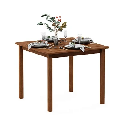 Image de Furinno Tioman Hardwood Bermuda Table Carrée à L&#039;Huile de Teck, Naturel, One Size