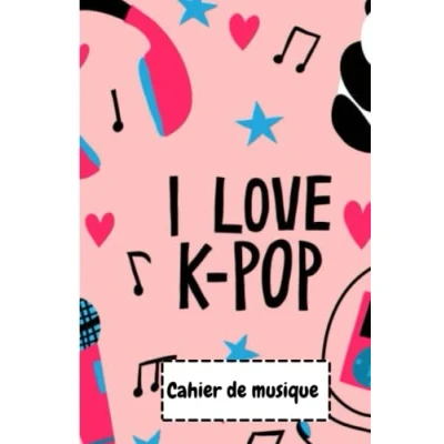 Image de Cahier de Musique Petit Format: 17x 22 cm,48 Pages Carnet partition, Papier manuscrit,12 porté musicales pour composition ou solfège, enfants ... confirmés,cadeau Fans K POP