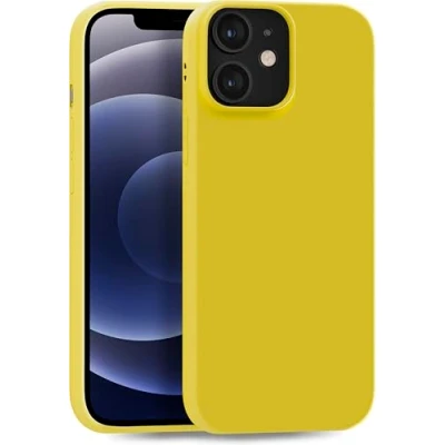 Image de MyGadget Coque pour iPhone 12 Mini Case TPU Souple &amp; Soft Cover Protection Extra Fine Légère Étui Coloré Anti Choc et Rayures Jaune