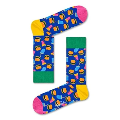 Image de Happy Socks Mixte Hamburger Sock Calcetines, Bleu Marine (6000), 41 46 EU