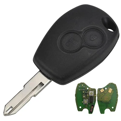 Image de LAKAMODO Clé complète Vierge avec électronique à Programmer pour Renault Dacia Logan Sandero Duster Lodgy Modus Clio Kangoo Twingo Wind Laguna Espace Scenic Trafic TELECOMMANDE