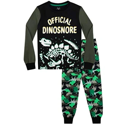 Image de Harry Bear Ensemble De Pyjamas Bien Ajusté Dinosaure Garçon Noir 9 10 Ans