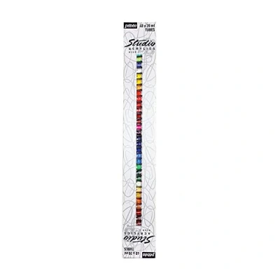 Image de Peinture acrylique PEBEO Studio Acrylics 40 tubes de 20 ml Multicolore Adhérente et indélébile