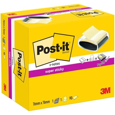 Image de Post it Dévidoir Z Super Sticky Notes repositionnables Noir Idéal pour le Bureau et la Maison