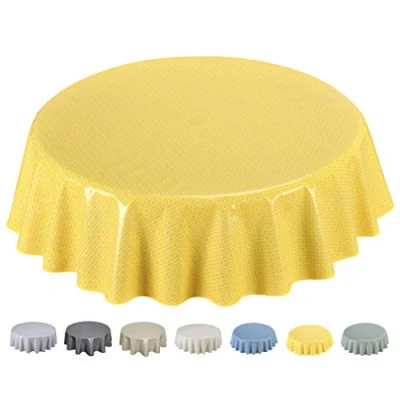 Image de Home Direct Nappe Toile cirée PVC Ronde 160 cm Jaune