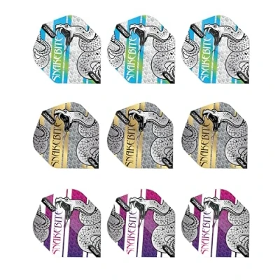 Image de RED DRAGON Hardcore Snakebite Coiled Snake Dart Flight Selection Pack 3 Ensembles par (9 Vols de fléchettes au Total)