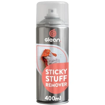 Image de GLEAN Spray gel dissolvant Sticky Stuff ANTI GOUTTE Enlève le ruban adhésif, les étiquettes, chewing gum, goudron, la graisse Multi Surface : bois, verre, métal 400ml